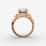 Fleur cushion diamond setting in gold, view 8