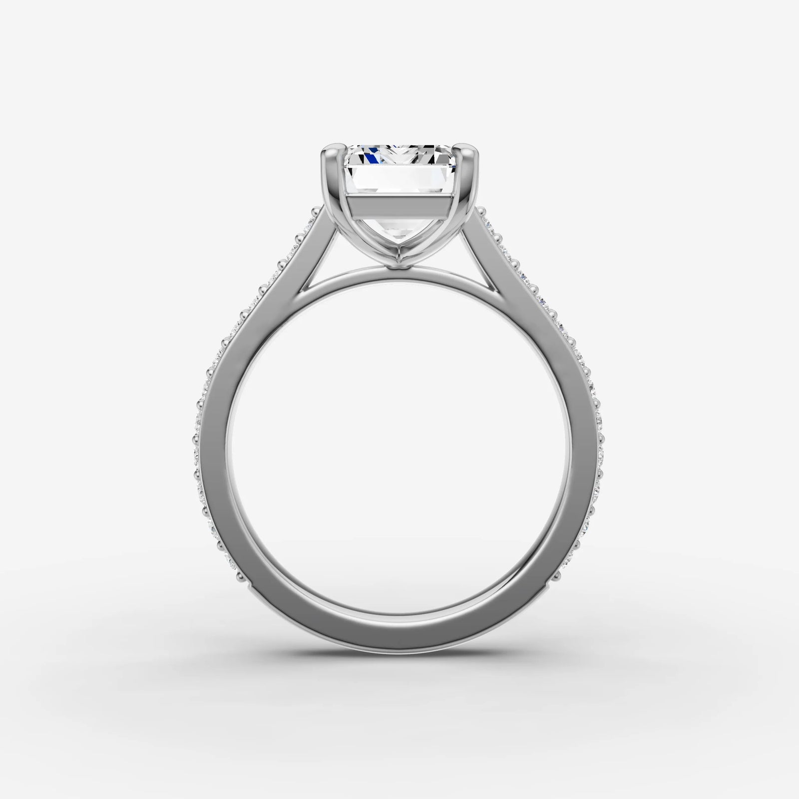 Cathedrale emerald diamond setting in gold, view 14