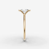 Demi princess diamond setting in gold, angled view