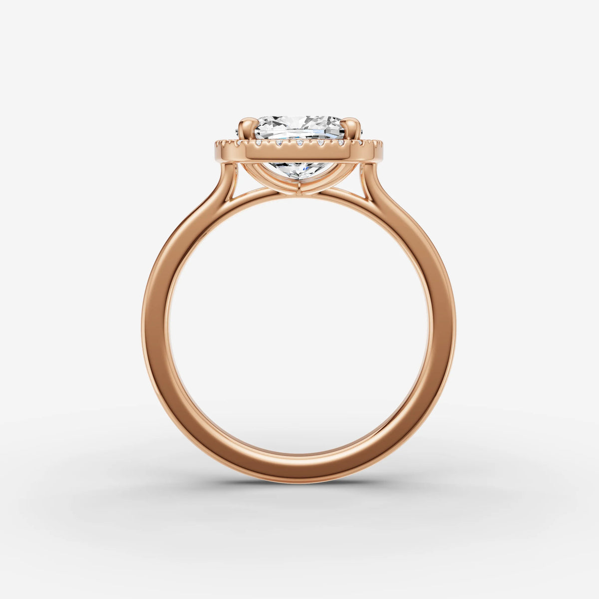 Aurore cushion diamond setting in gold, view 8