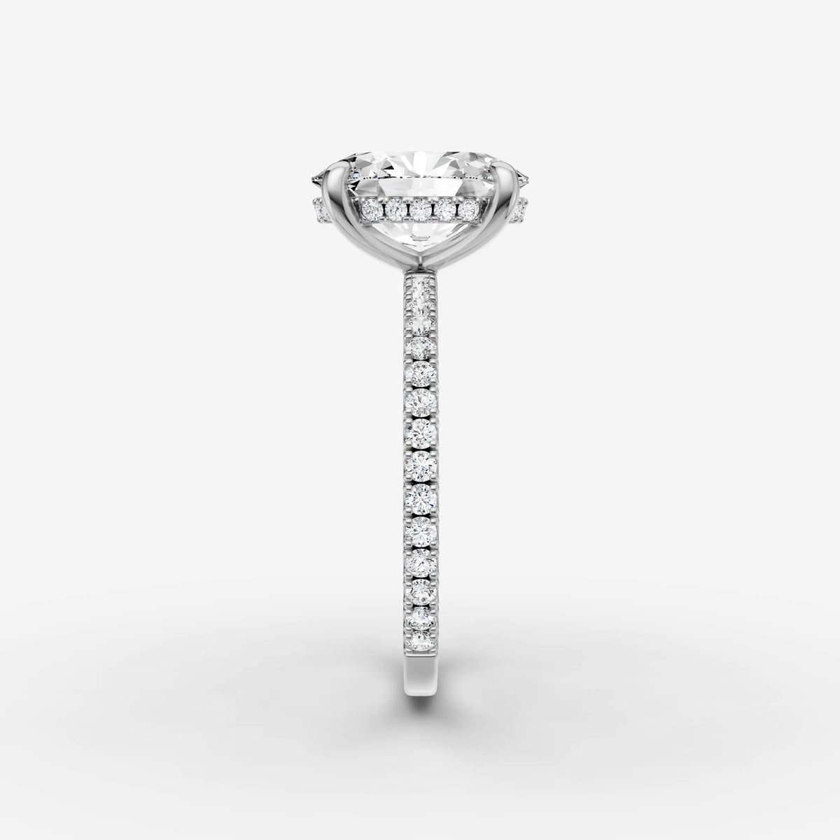 Mystere Etoile oval diamond setting in gold, view 17