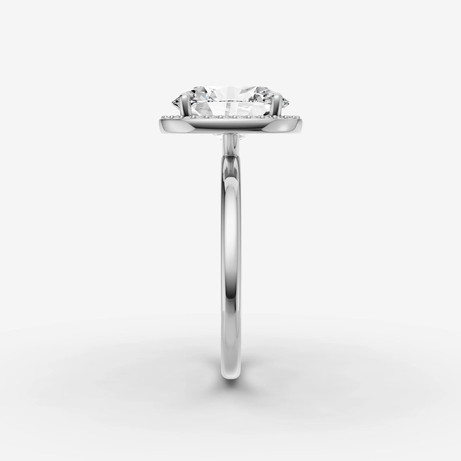 Aurore oval diamond setting in gold, view 17