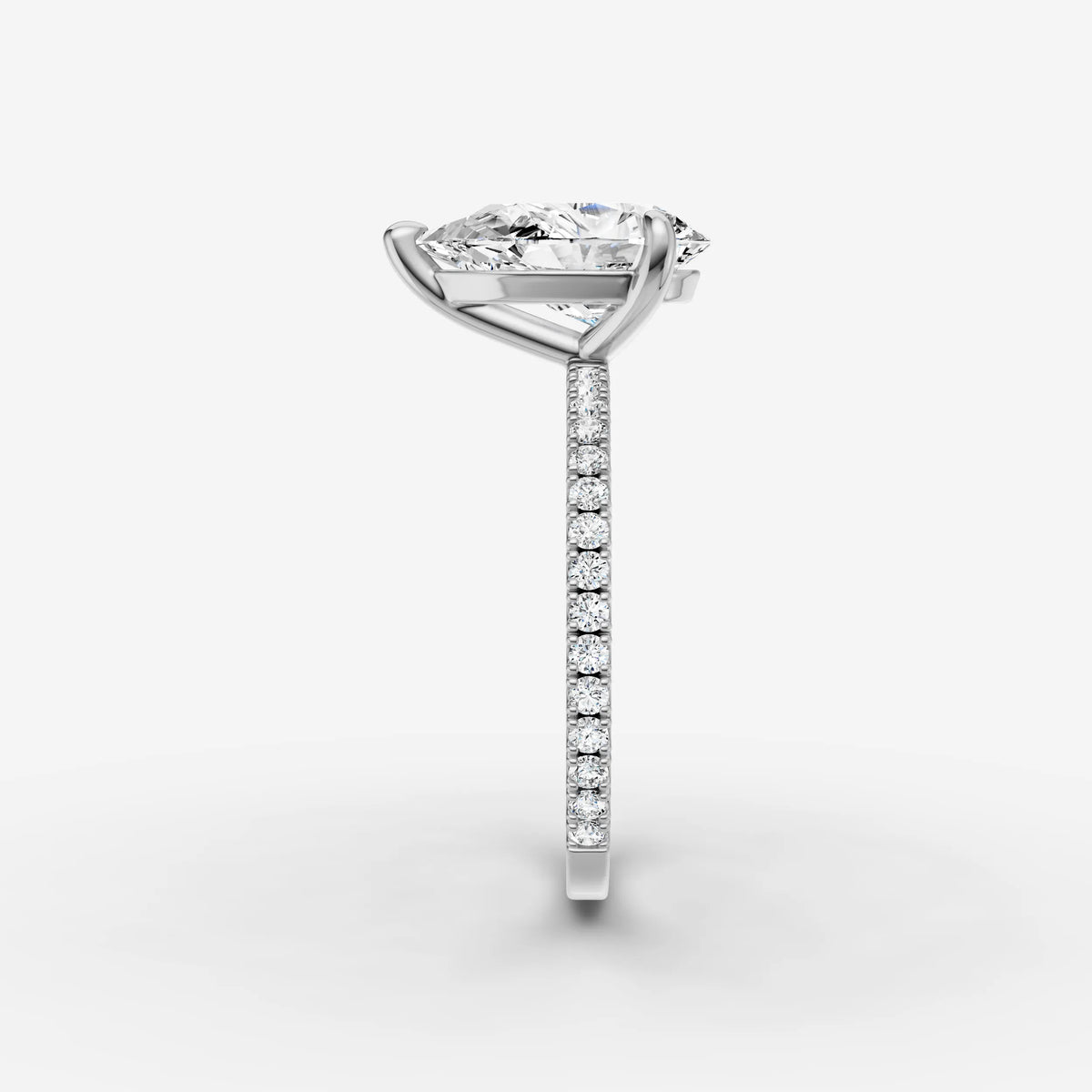 Etoile pear diamond setting in gold, view 17
