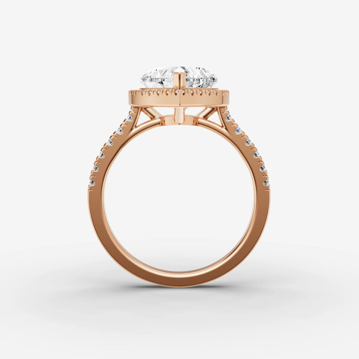 Cathedrale heart diamond setting in gold, view 8