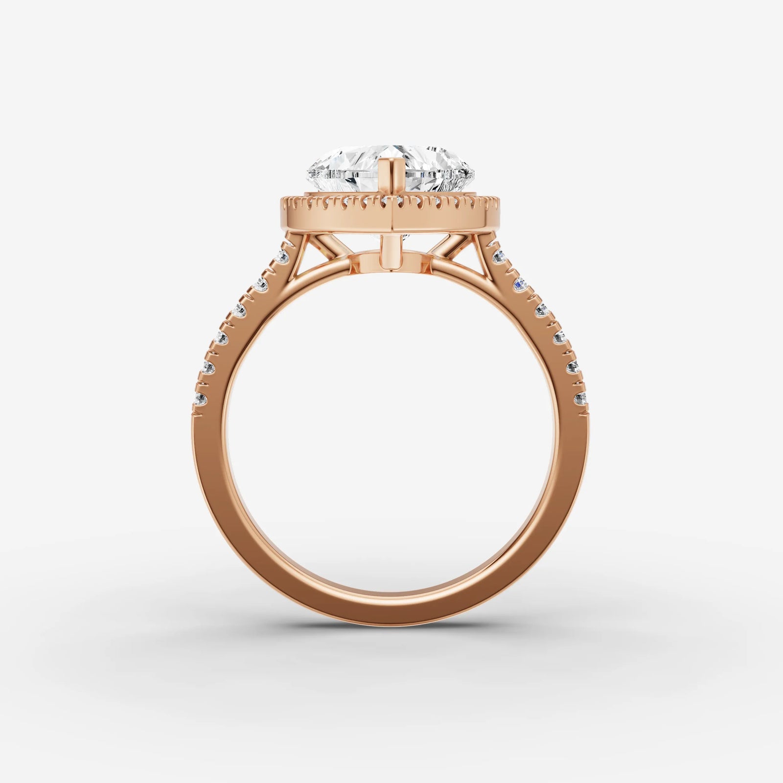 Cathedrale heart diamond setting in gold, view 8