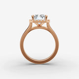 Aurore radiant diamond setting in gold, view 8