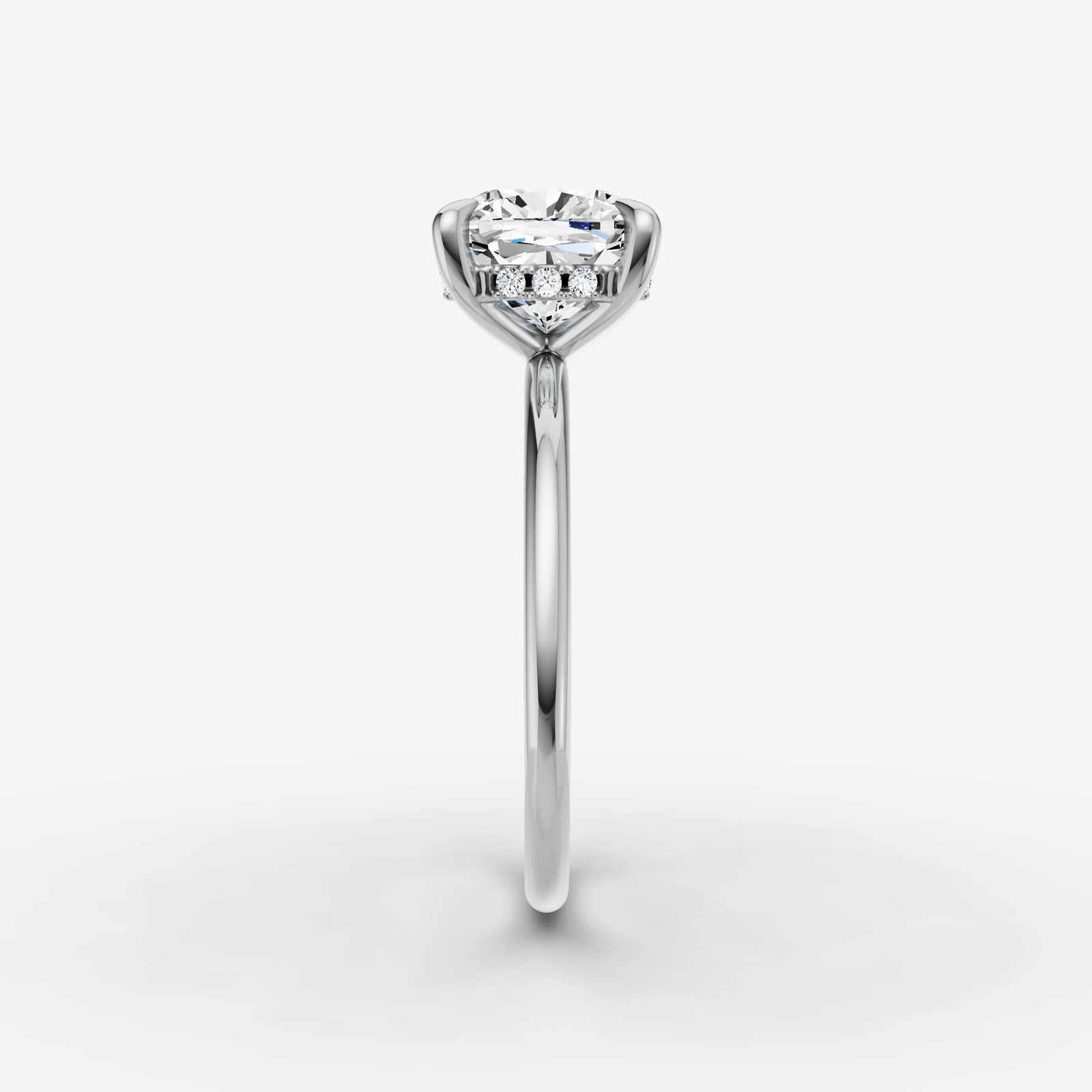 Mystere cushion diamond setting in gold, view 17