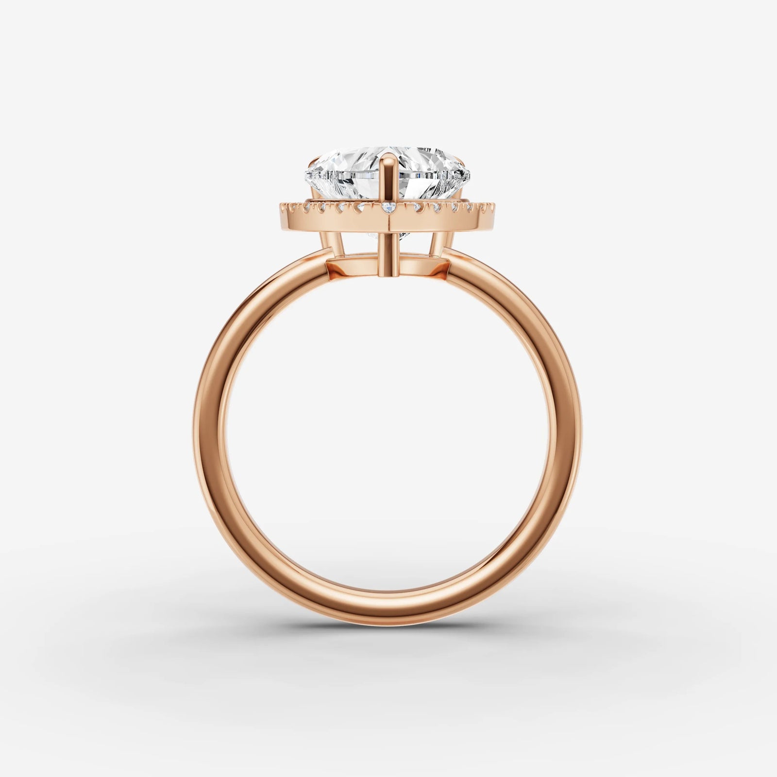 Aurore heart diamond setting in gold, view 8