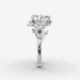 Fleur heart diamond setting in gold, view 17