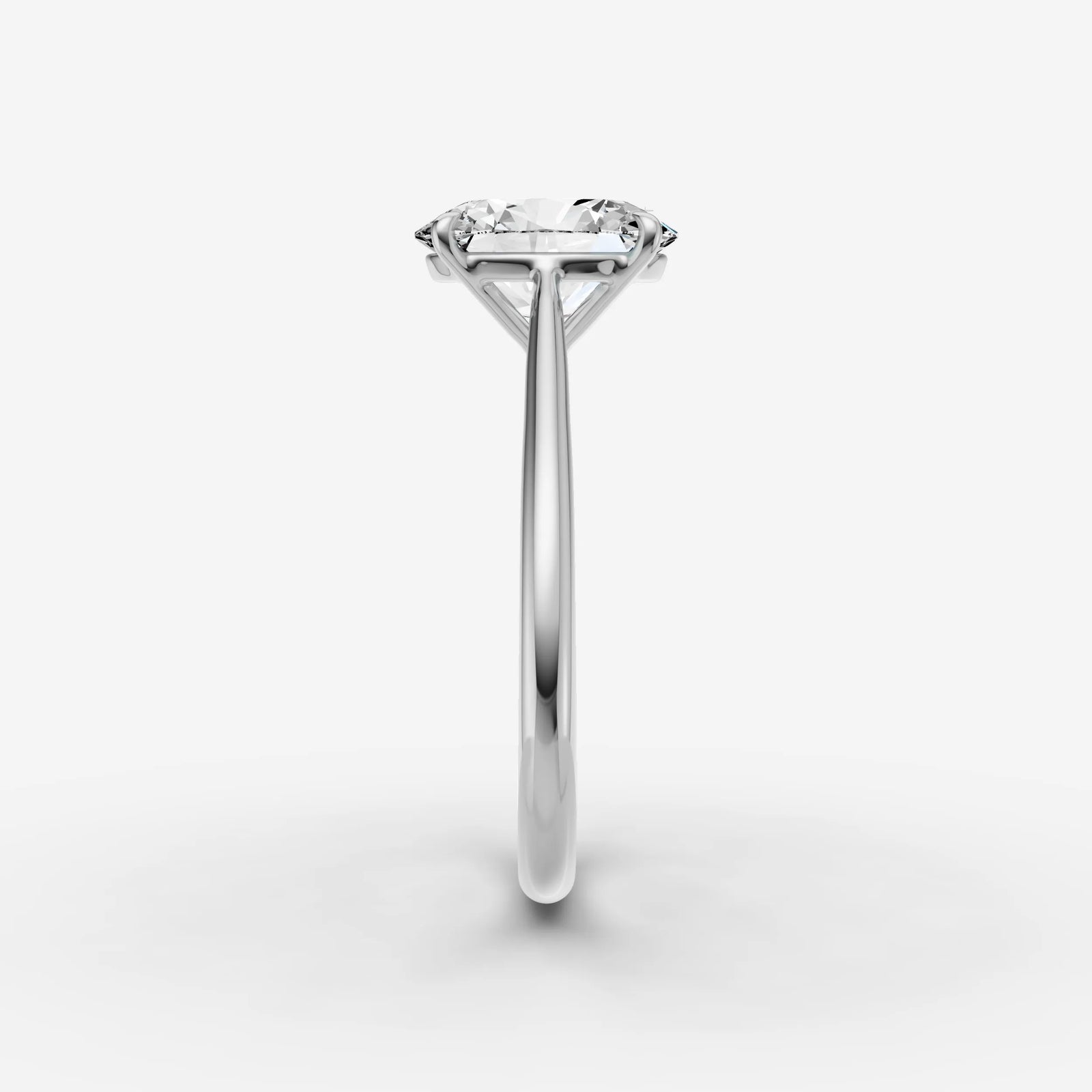 Cathedrale oval diamond setting in gold, view 17