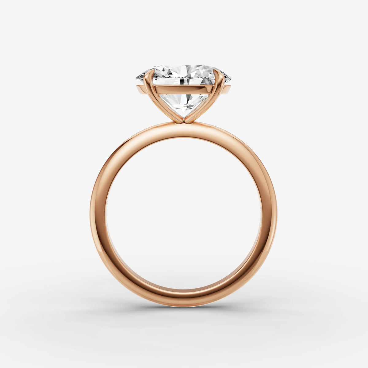 Horizon oval diamond setting in gold, view 8