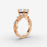 Fleur princess diamond setting in gold, view 10