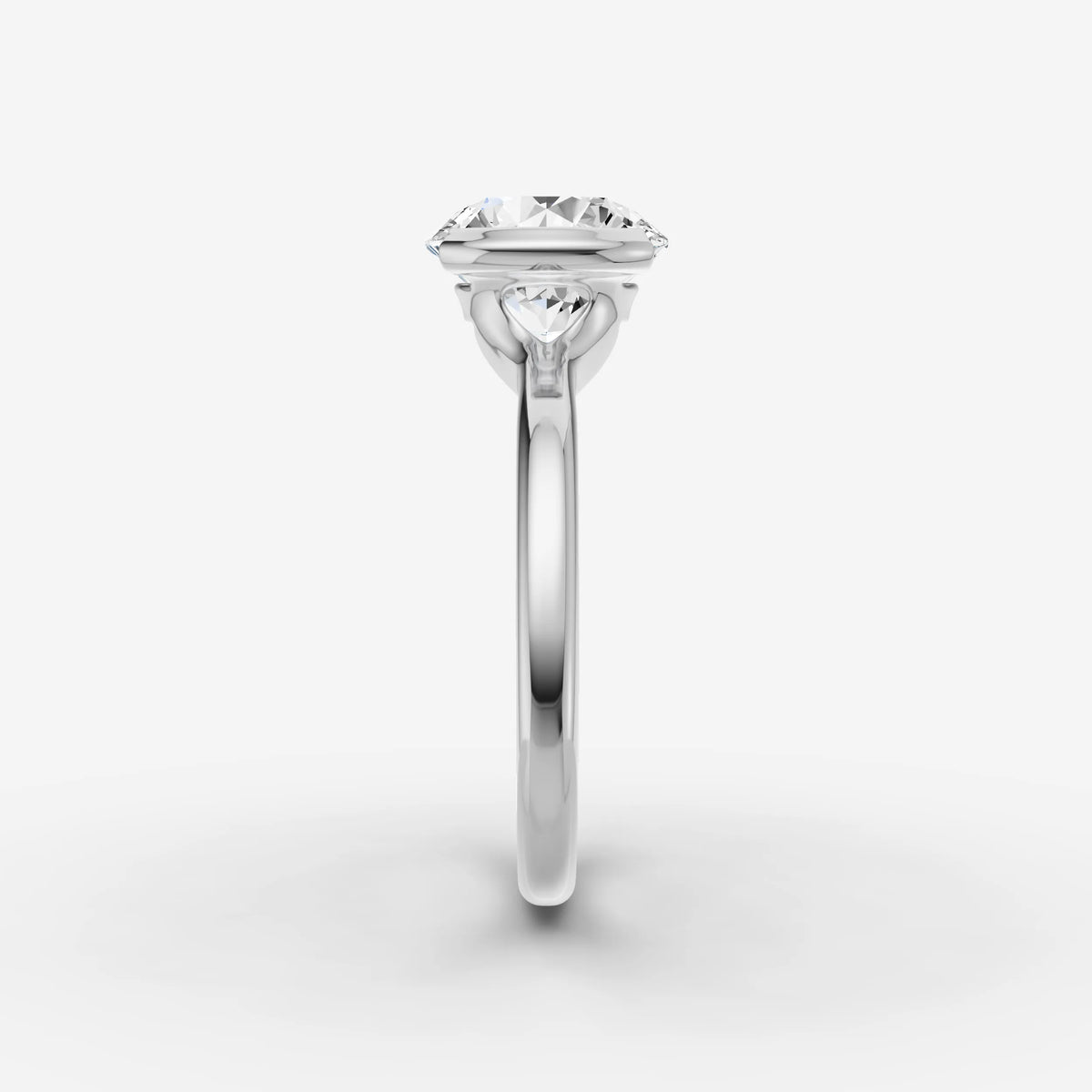 Demi round diamond setting in gold, view 17