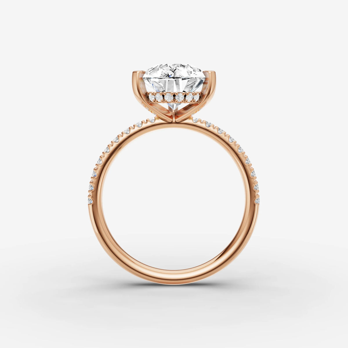 Mystere Etoile pear diamond setting in gold, view 8