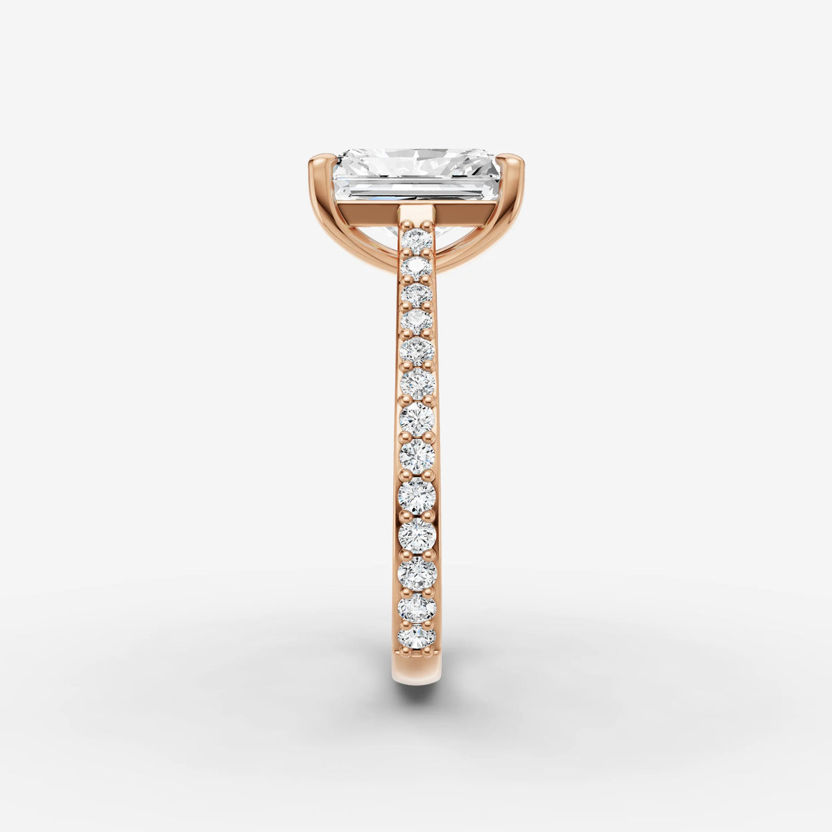 Cathedrale radiant diamond setting in gold, view 11