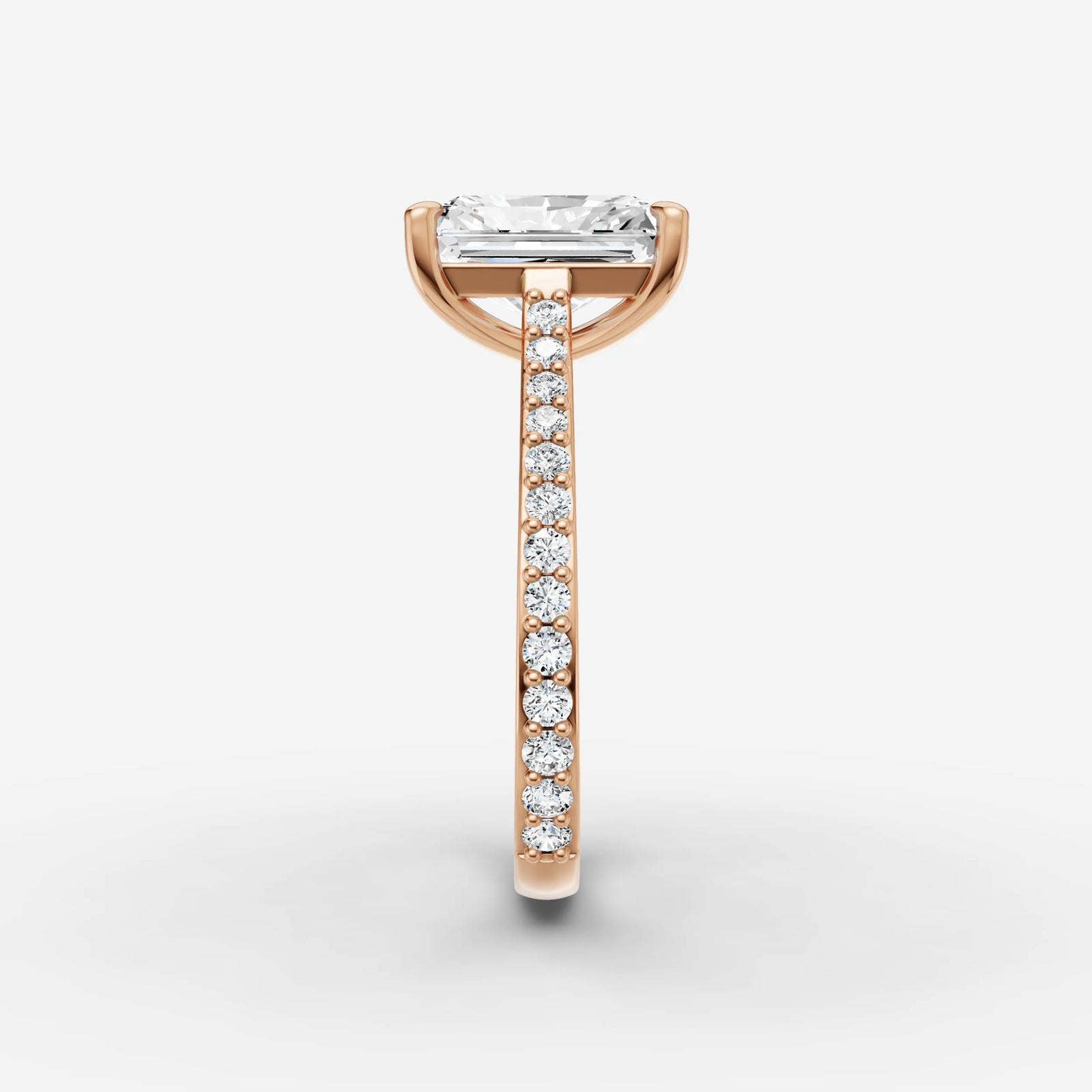 Cathedrale radiant diamond setting in gold, view 11
