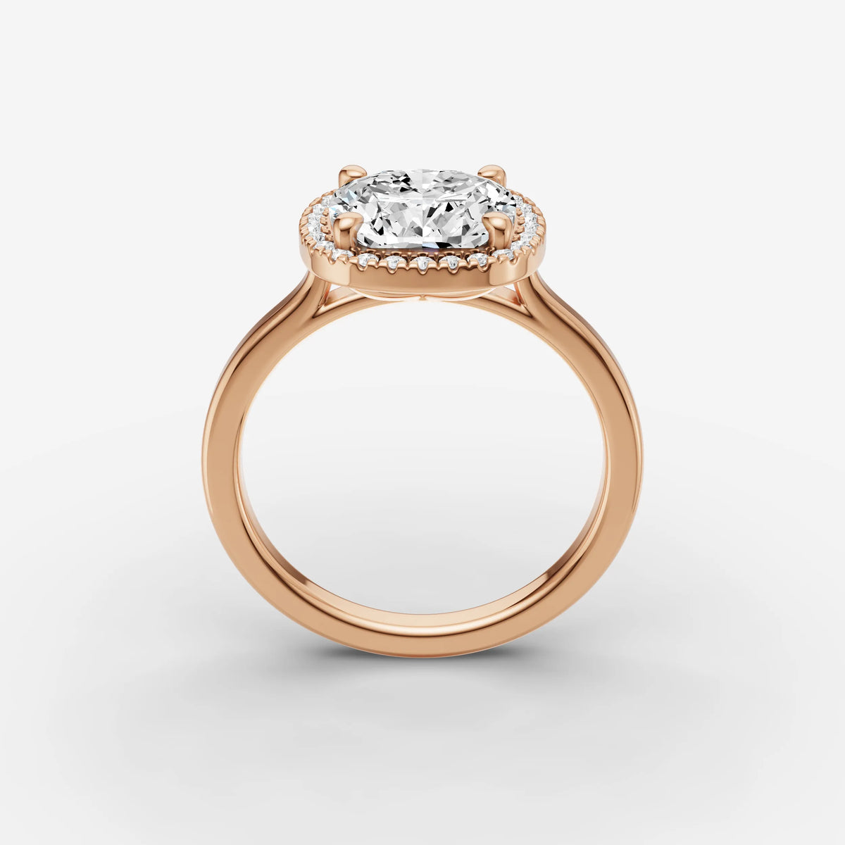 Aurore cushion diamond setting in gold, view 9