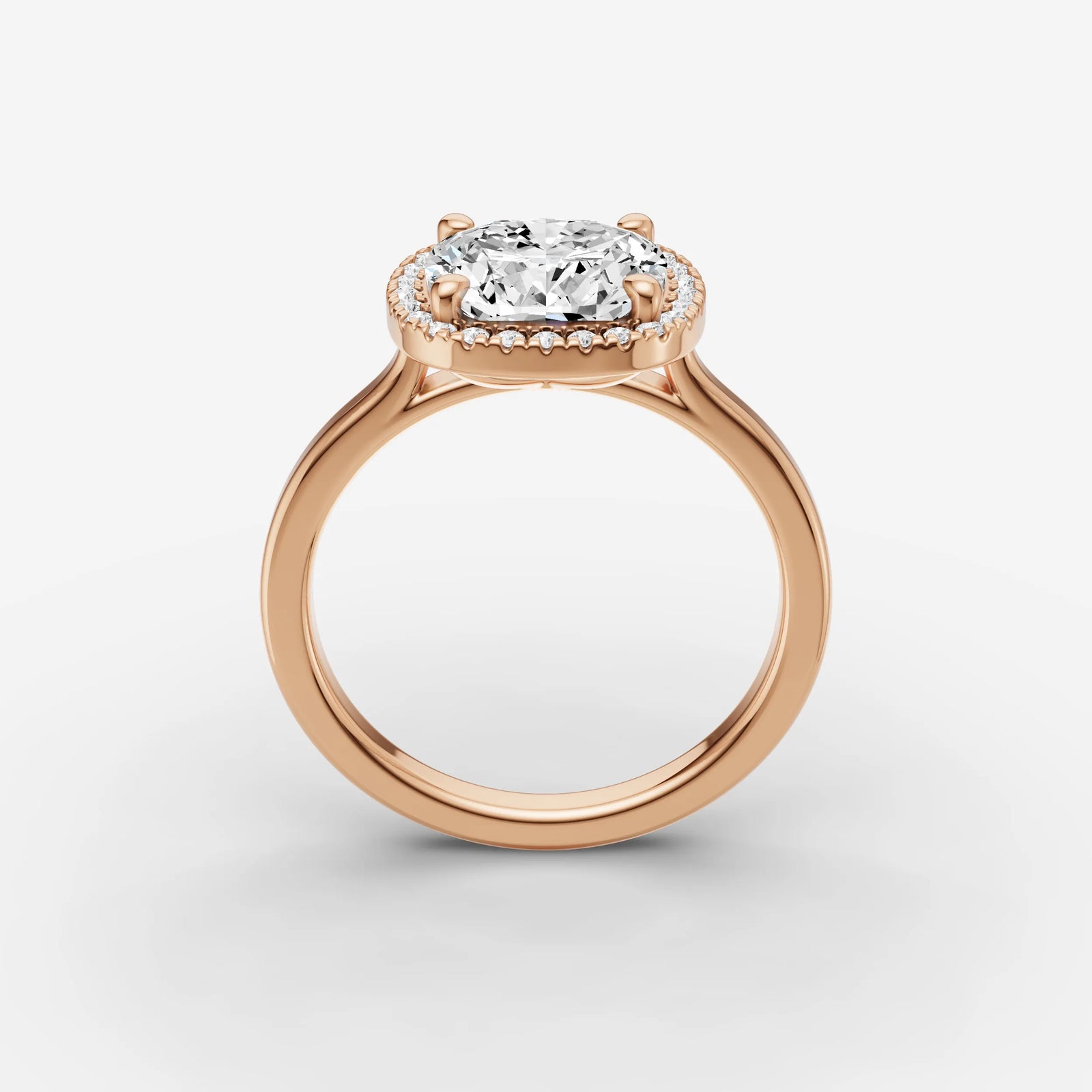 Aurore cushion diamond setting in gold, view 9
