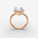 Aurore heart diamond setting in gold, view 9