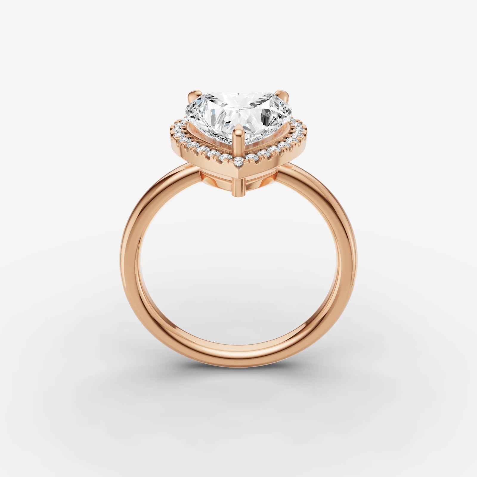 Aurore heart diamond setting in gold, view 9