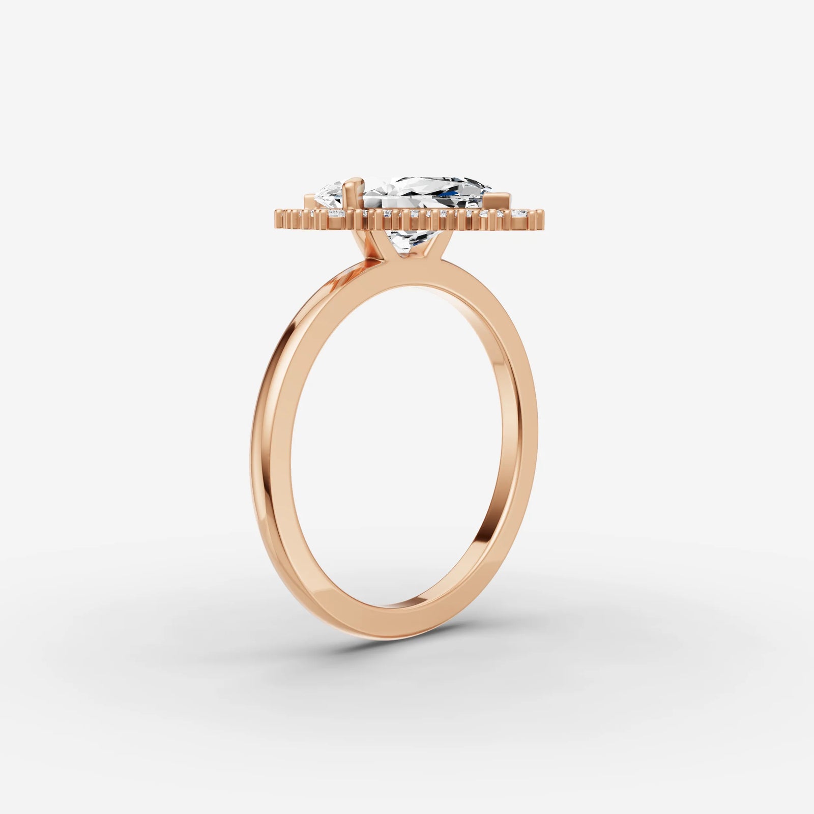 Aurore marquise diamond setting in gold, view 10