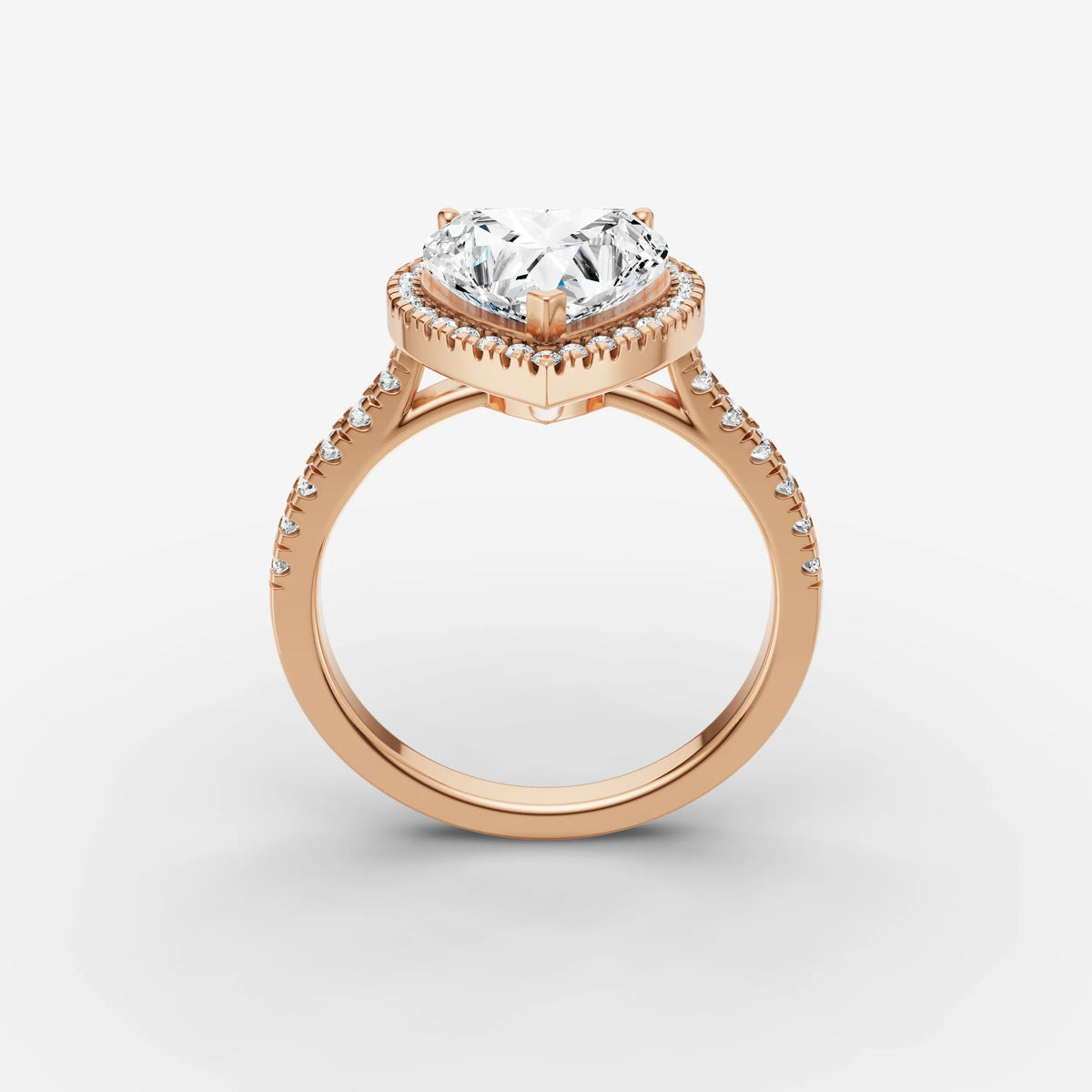Cathedrale heart diamond setting in gold, view 9