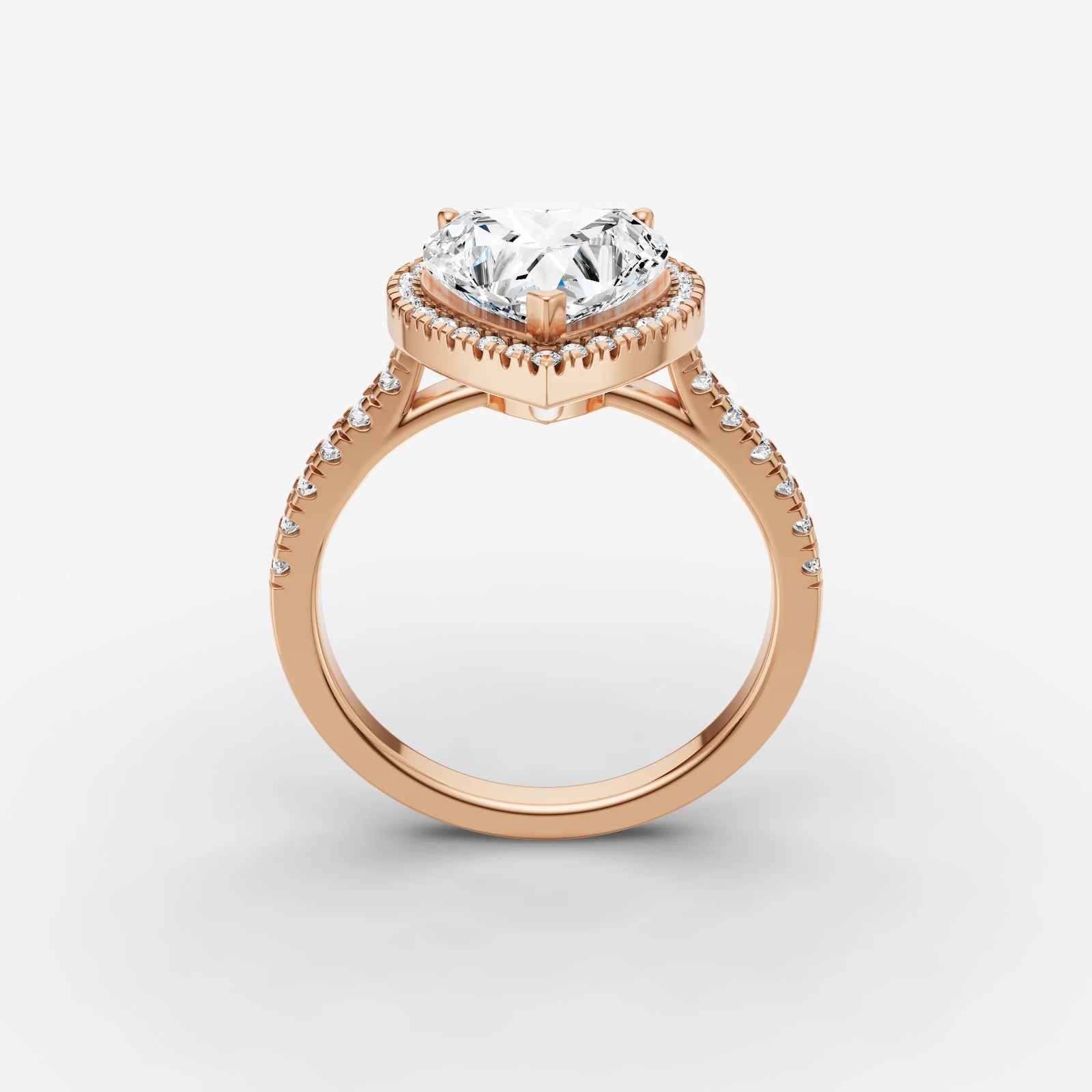 Cathedrale heart diamond setting in gold, view 9