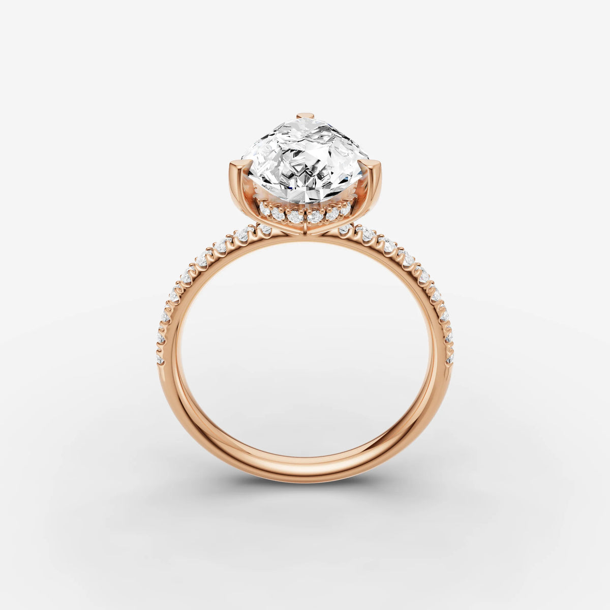 Mystere Etoile pear diamond setting in gold, view 9