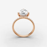 Mystere Etoile pear diamond setting in gold, view 9