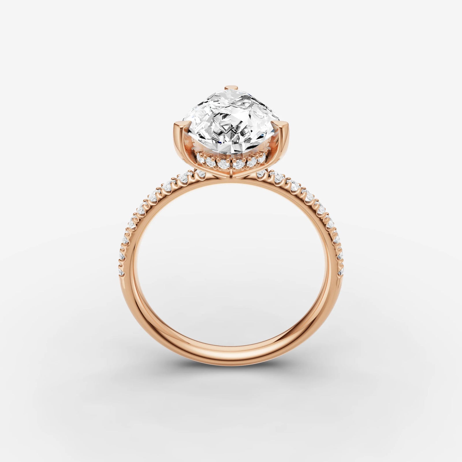 Mystere Etoile pear diamond setting in gold, view 9