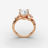 Fleur cushion diamond setting in gold, view 9