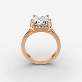 Aurore radiant diamond setting in gold, view 9