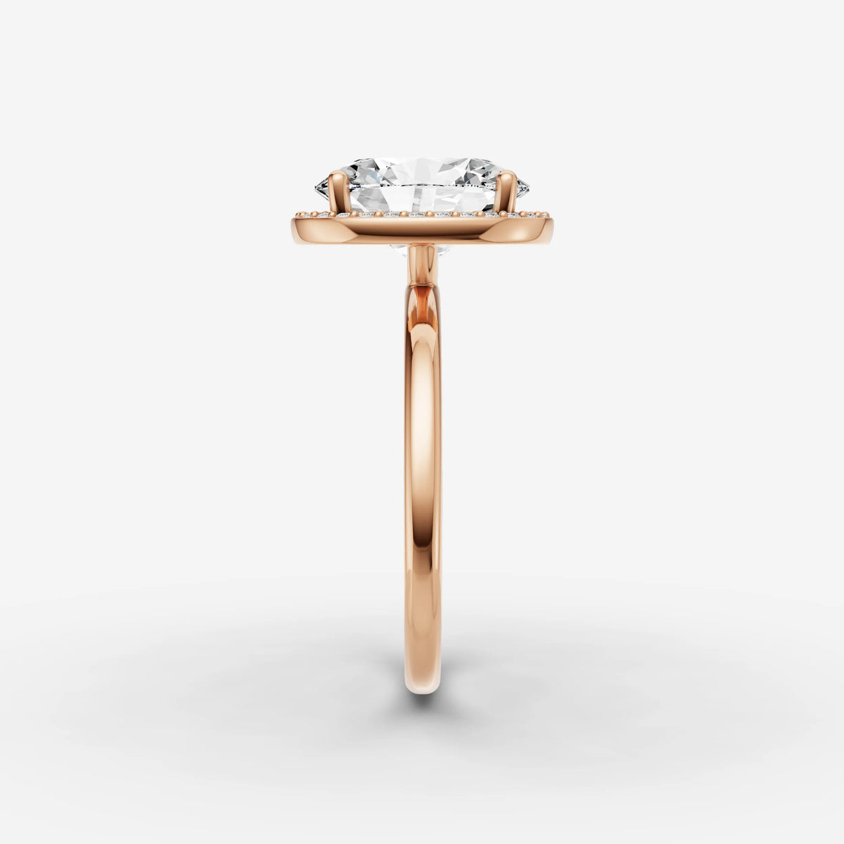 Aurore oval diamond setting in gold, view 11