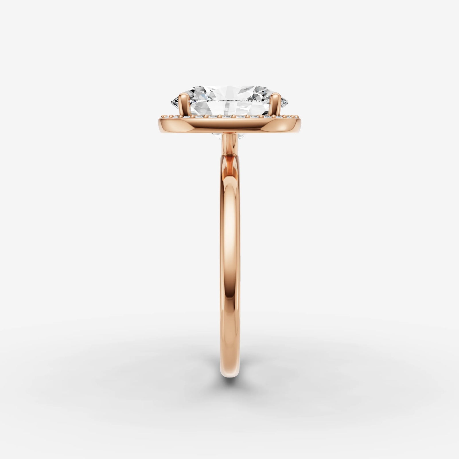Aurore oval diamond setting in gold, view 11