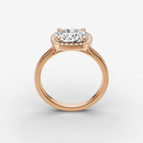 Aurore cushion diamond setting in gold, view 9