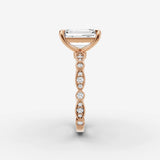 Heritage emerald diamond setting in gold, view 11