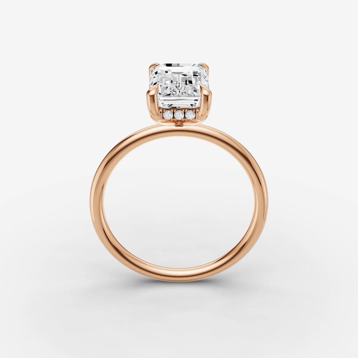 Mystere emerald diamond setting in gold, view 9