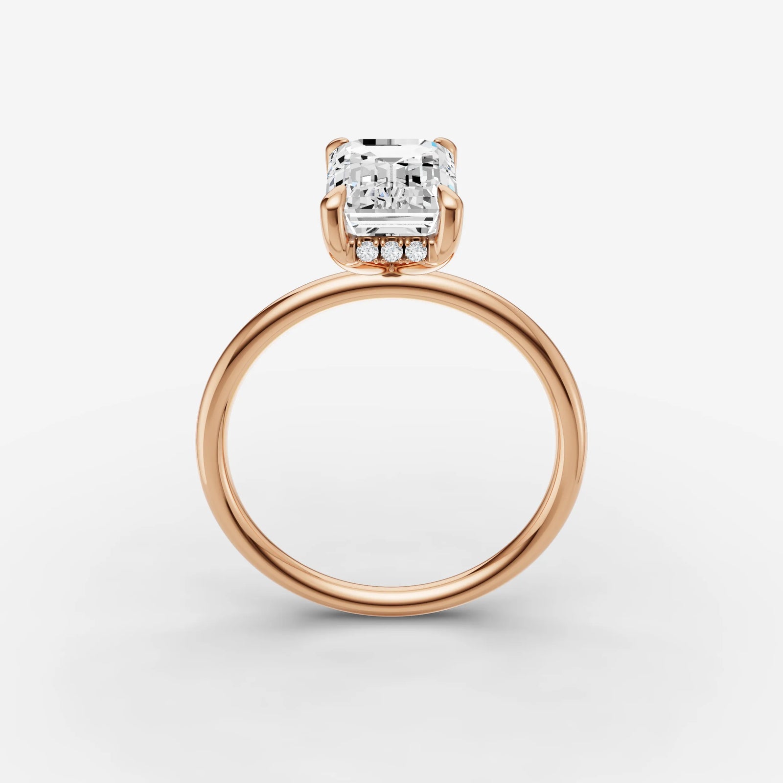 Mystere emerald diamond setting in gold, view 9