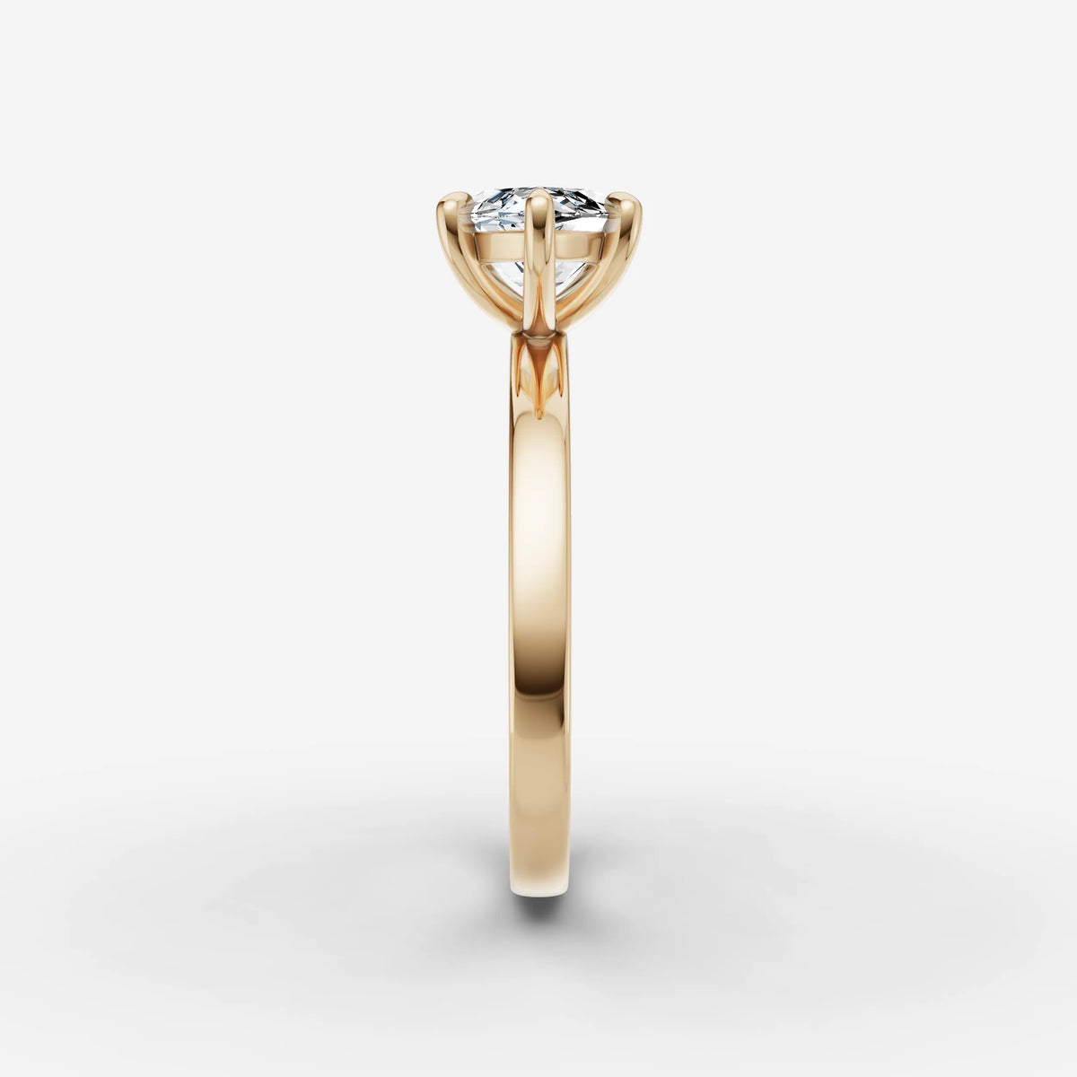 Horizon marquise diamond setting in gold, angled view