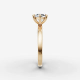 Horizon marquise diamond setting in gold, angled view