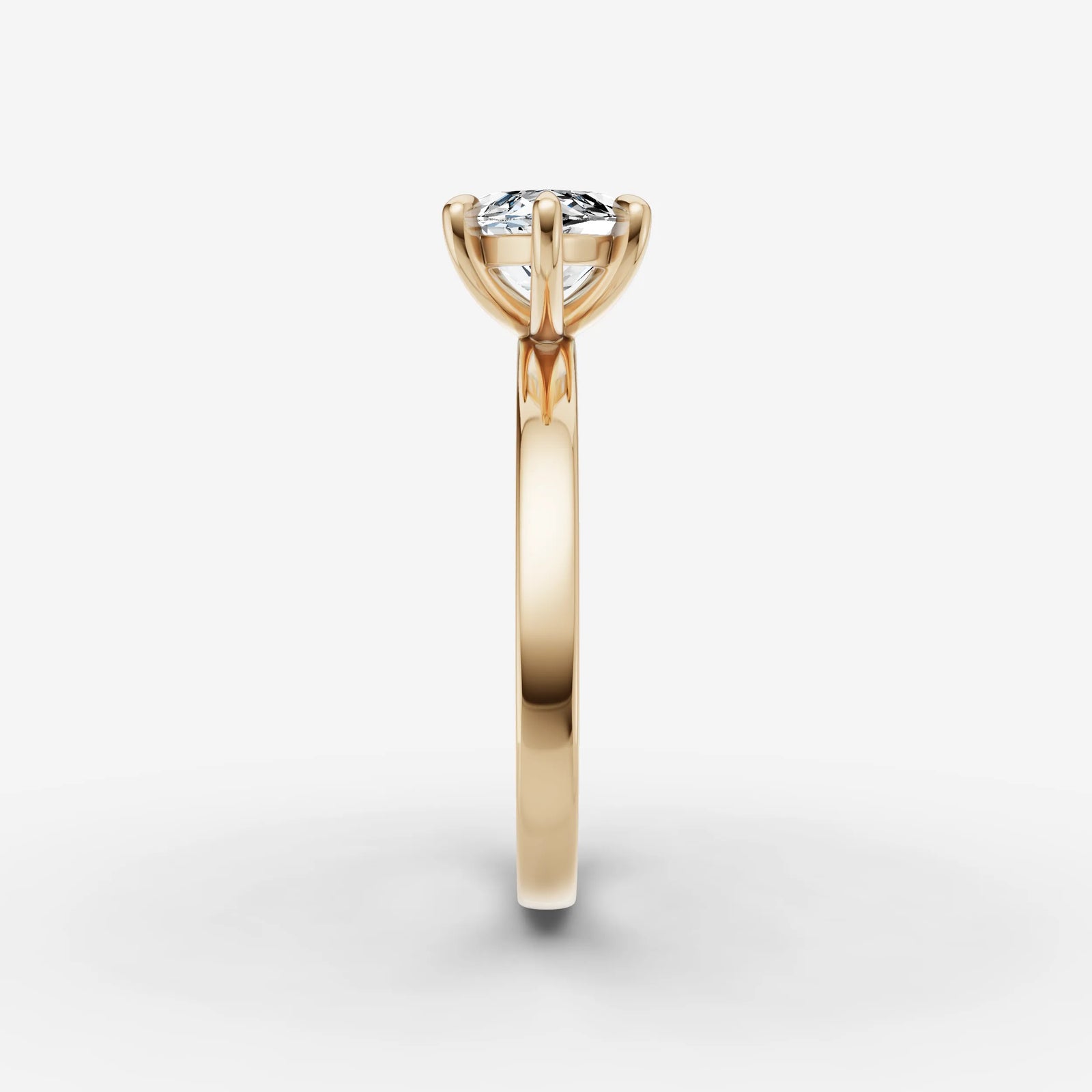 Horizon marquise diamond setting in gold, angled view