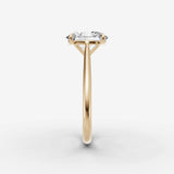 Cathedrale oval diamond setting in gold, angled view
