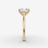 Cathedrale princess diamond setting in gold, angled view