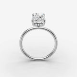 Mystere emerald diamond setting in gold, view 15