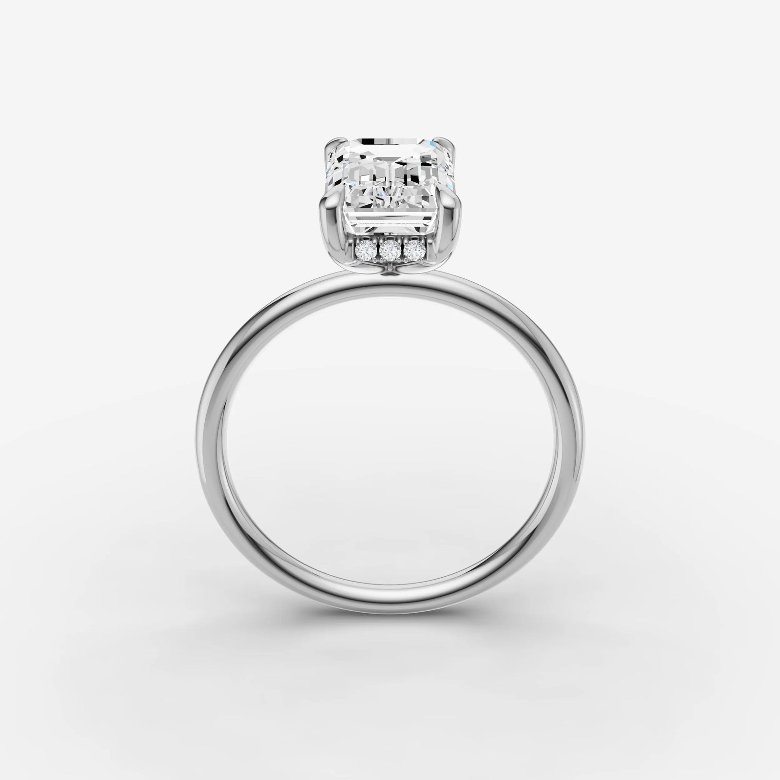 Mystere emerald diamond setting in gold, view 15