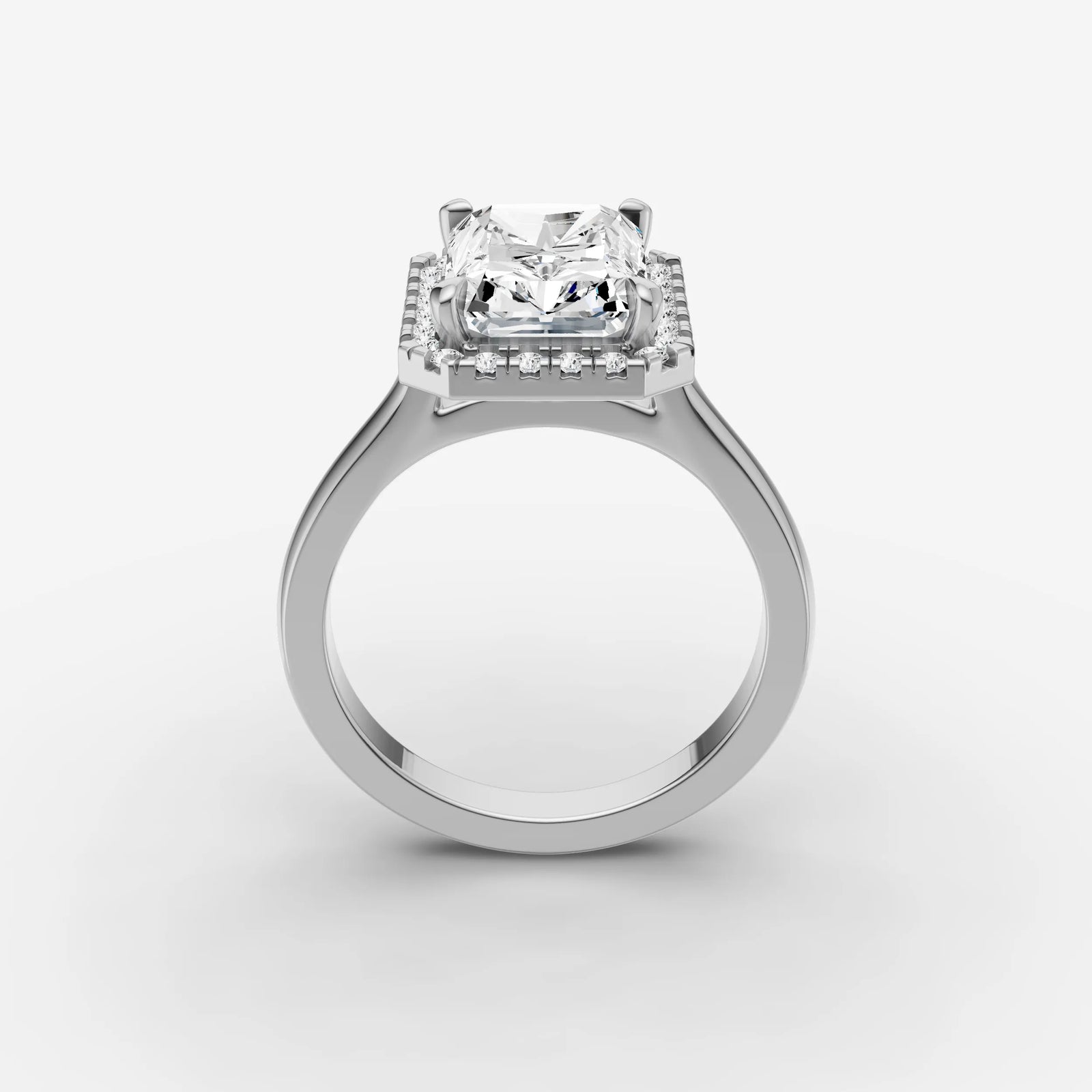 Aurore radiant diamond setting in gold, view 15