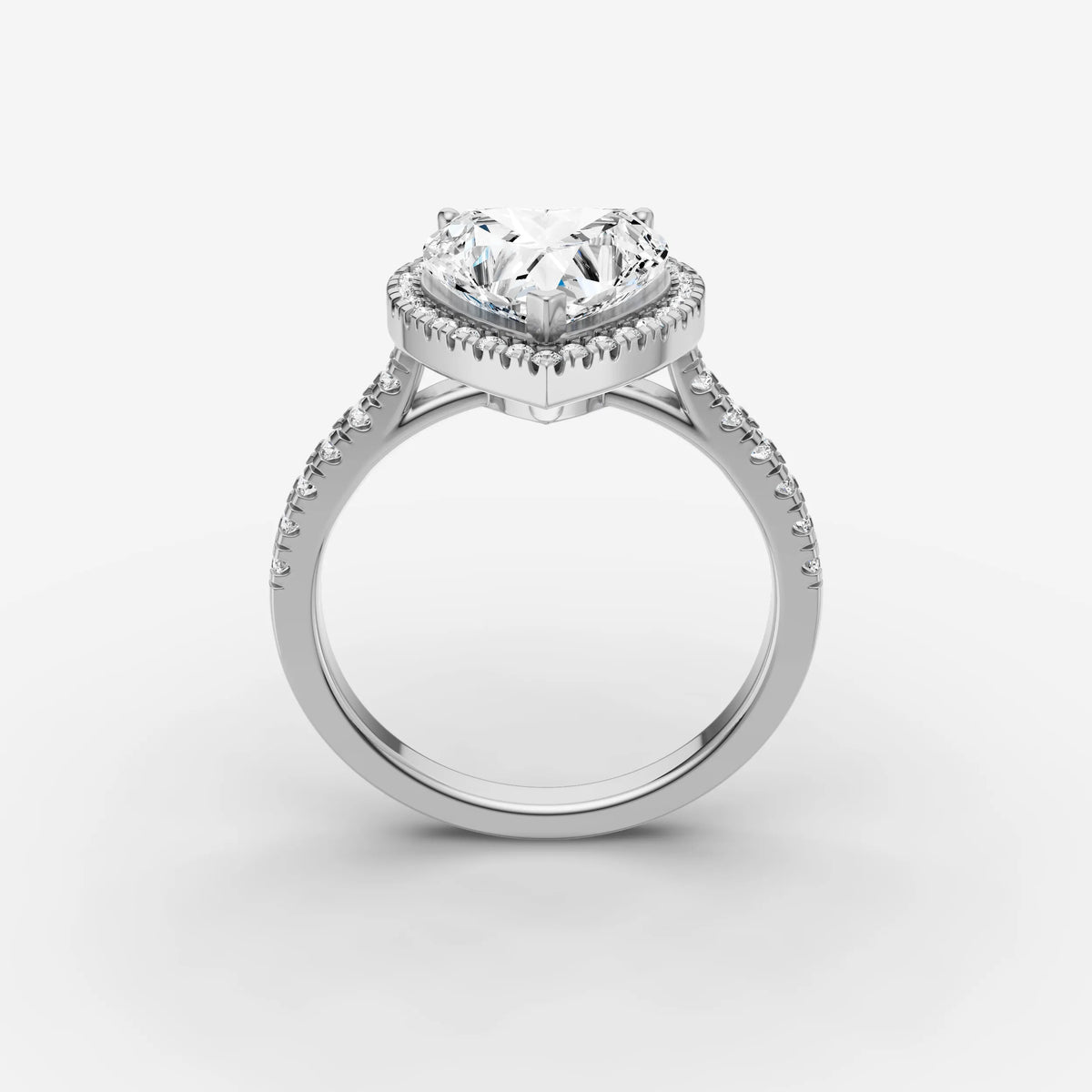 Cathedrale heart diamond setting in gold, view 15