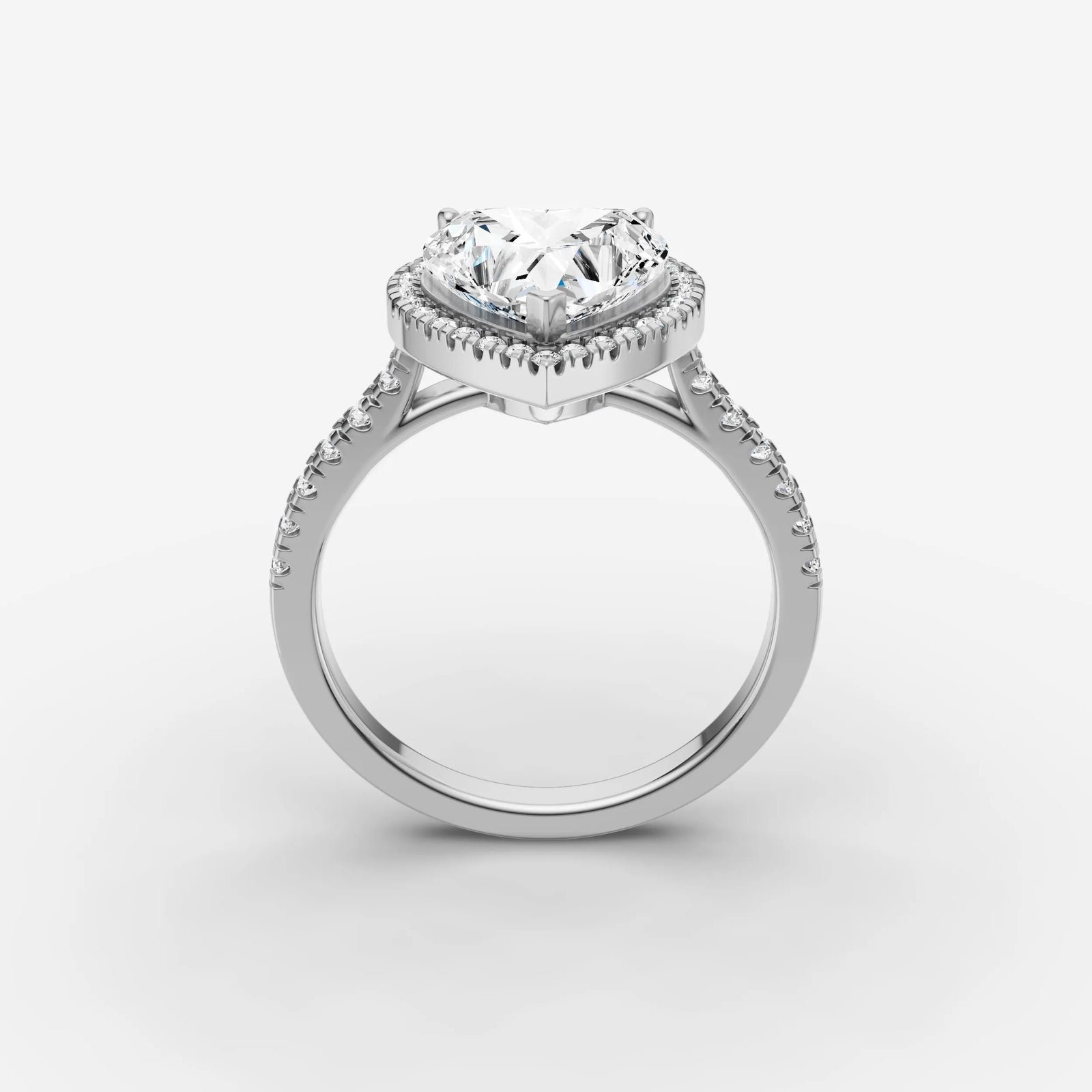 Cathedrale heart diamond setting in gold, view 15