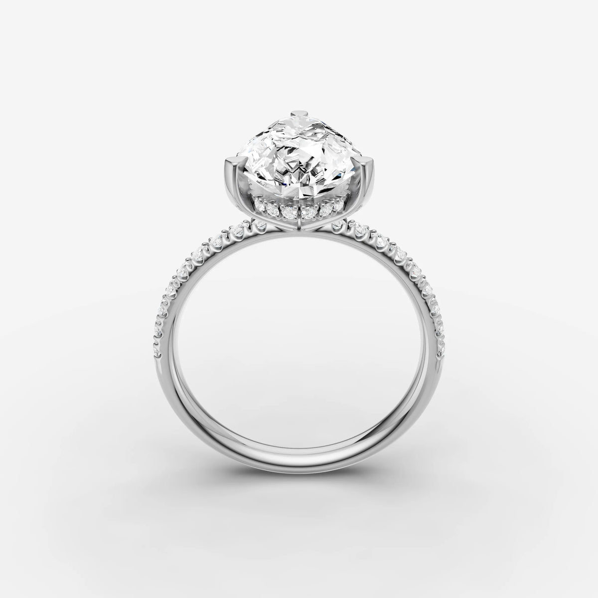 Mystere Etoile pear diamond setting in gold, view 13