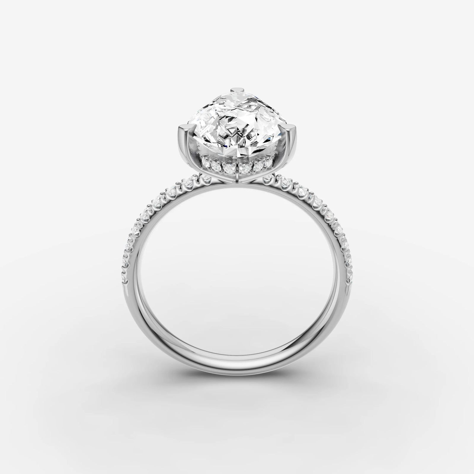 Mystere Etoile pear diamond setting in gold, view 13